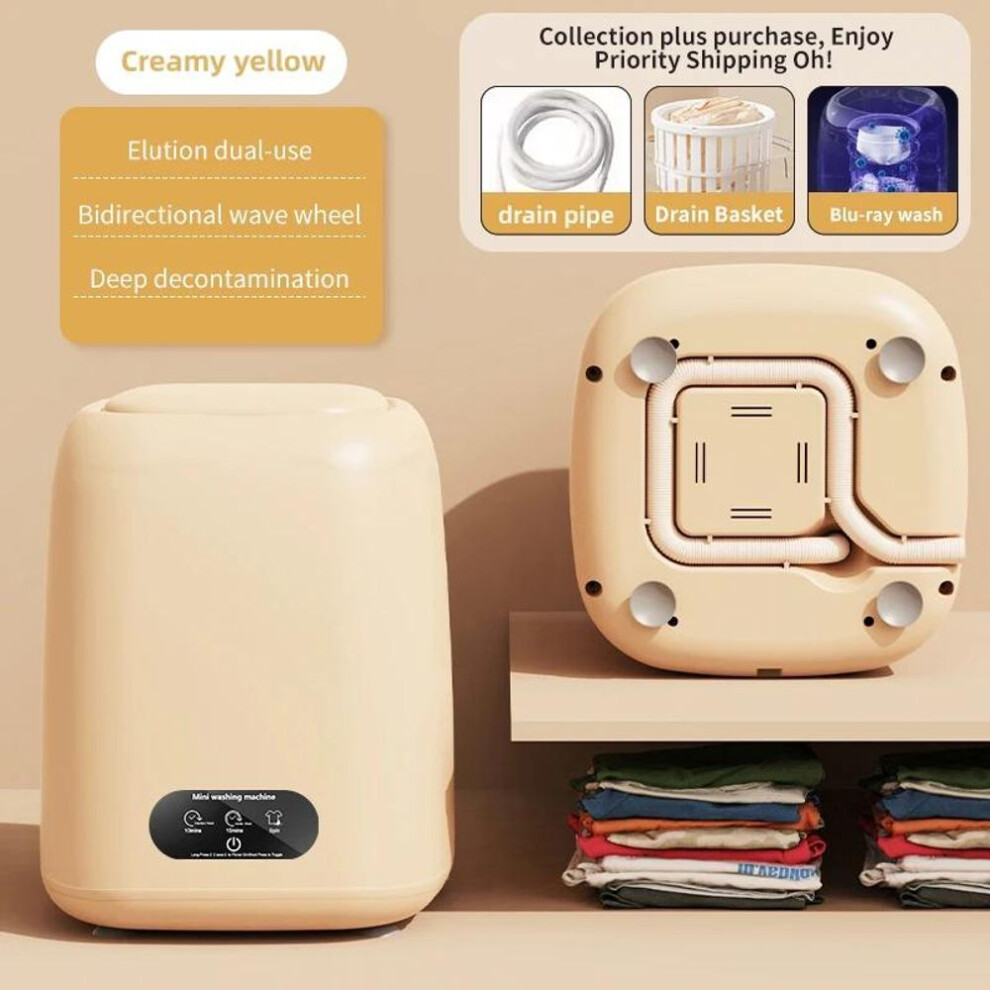 (khaki, us) Portable Washing Machine, Mini Washer With Spin Dryer, 3 Modes Deep Cleaning, Household Washer Machine For Dorm, Rv, Camping