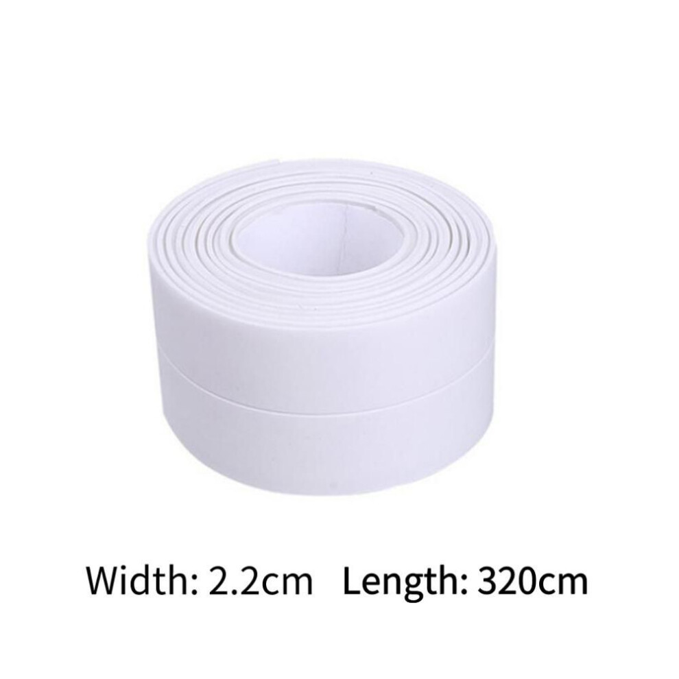(2.2cm x 320cm) 3.2m Pvc  Bath Sink Sealing Strip Tape Caulk Strip Self Adhesive Waterproof Mould-proof Wall Sticker Sink Edge Tape For Bathroom Kitchen Accessories