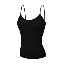 Emmalise dameshemdje ingebouwde bh draadloze stofondersteuning korte cami (zwart medium)