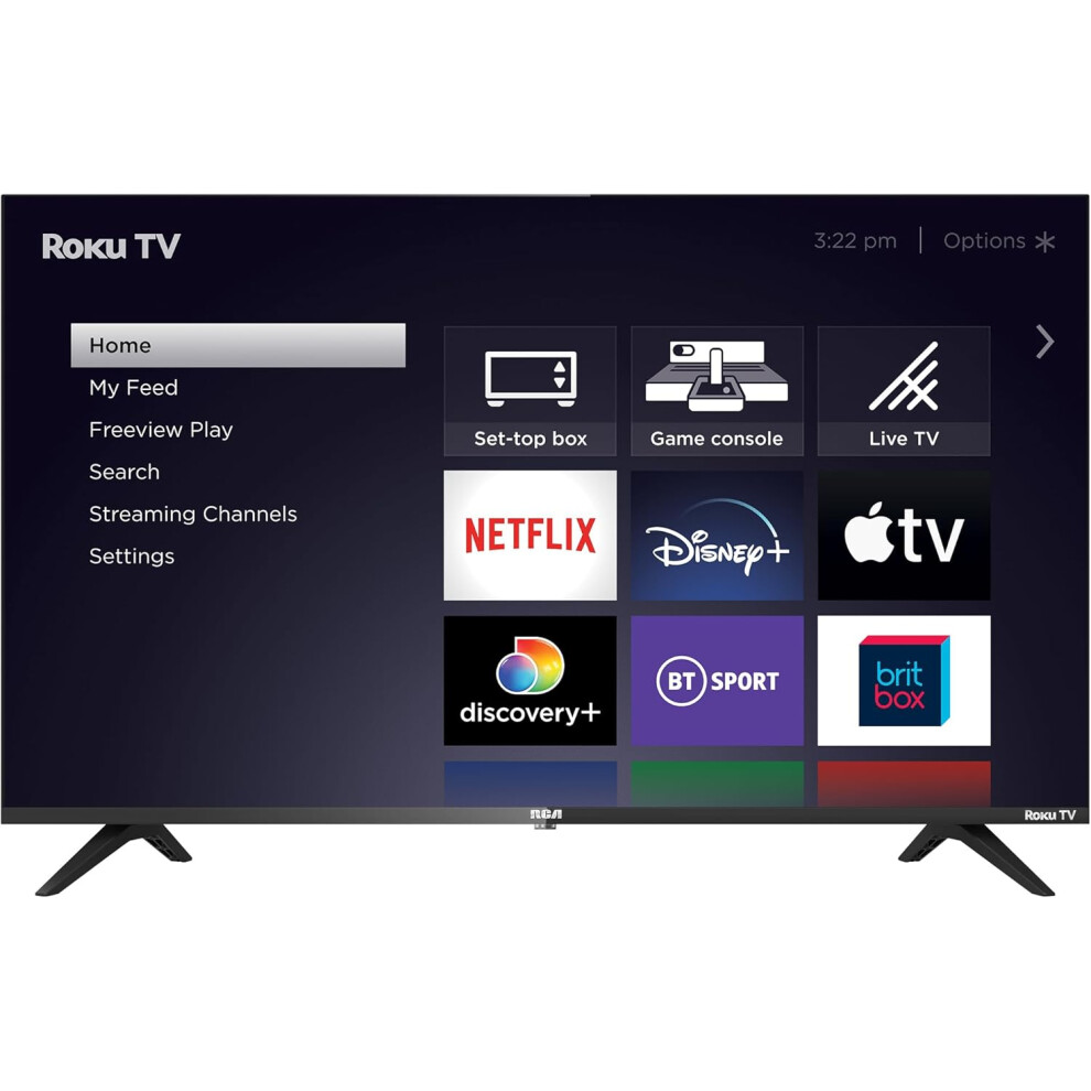 (43" Roku Tv, Roku Tv) Rca Roku Tv 32" Smart Tv, Rk32hn1 32 Inch Hd Tv With Apple Tv+ Bbc Netflix Freeview, Dvb-T2/T Dolby Audio Hdmi Usb, Ideal Telev 5697225716677