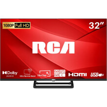 (32" standard TV - FHD, Standard TV) RCA Roku TV 32" Smart TV, RK32HN1 32 Inch HD TV with Apple TV+ BBC Netflix Freeview, DVB-T2/T Dolby Audio HDMI USB, Ideal Television for ...