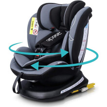 (Black) Reecle 360 Swivel Baby Car Seat with ISOFIX, Group 0+1/2/3 (0-36 kg), Approx. 0-12 Years (Black)
