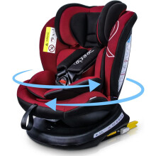 (Red) Reecle 360 Swivel Baby Car Seat with ISOFIX, Group 0+1/2/3 (0-36 kg), Approx. 0-12 Years (Black)