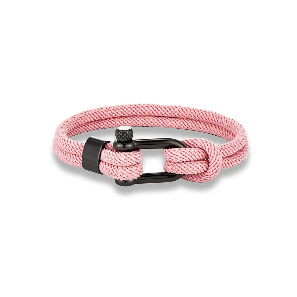 (23cm, Pink) Trendy Unisex Marine Sailor Rope Nautical Survival Shackle Bracelet-image-OPC-PGNWSYM-NEW