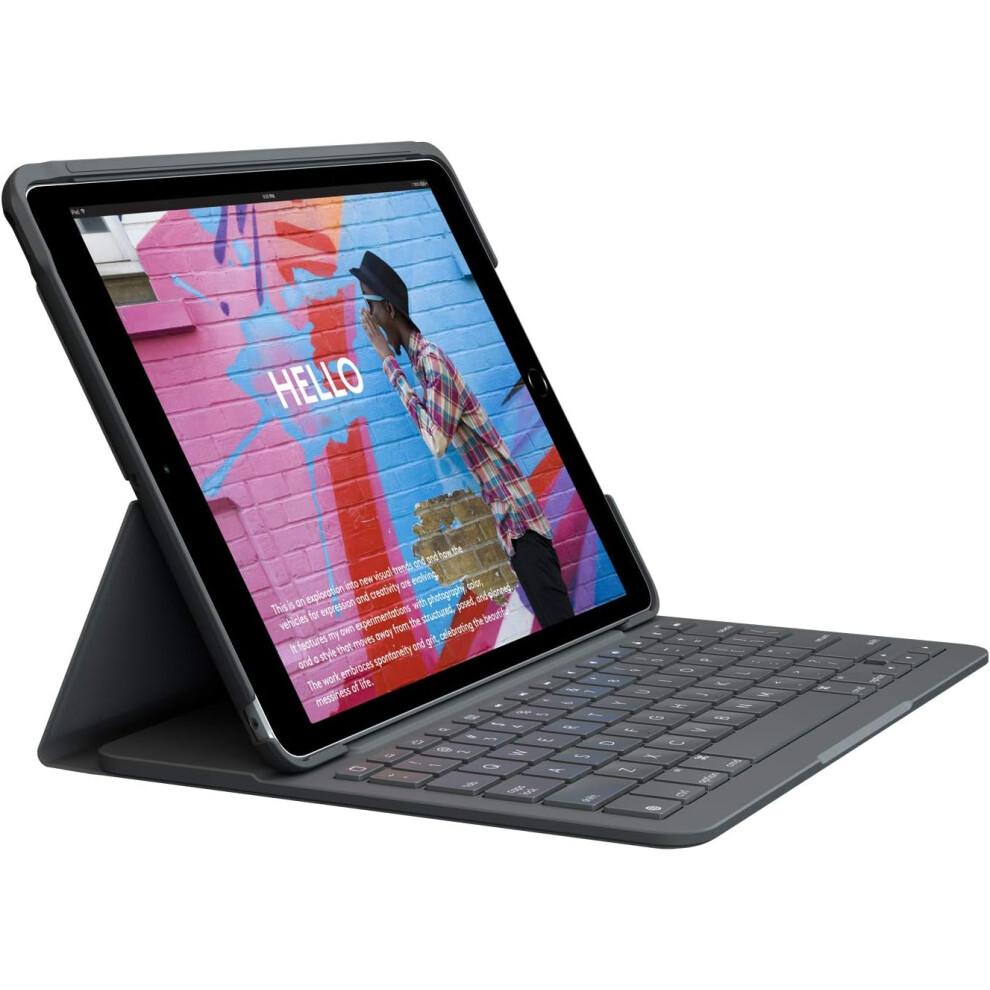 Logitech Slim Folio For Ipad (7Th, 8Th, & 9Th Generation) Keyboard Case With Integrated Wireless Keyboard, Qwerty Uk English Layout - Gra... 5697225718848