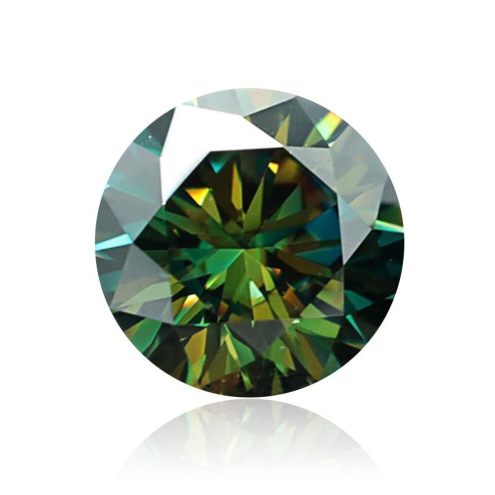 (dark green, 8MM  -  2 CT (1 pcs)) Cellacity Colored Loose Moissanite Stones 0.5-3ct Rainbow Pi Black Moissanites Shining Fine Jewelry Round Lab Grown Diamonds