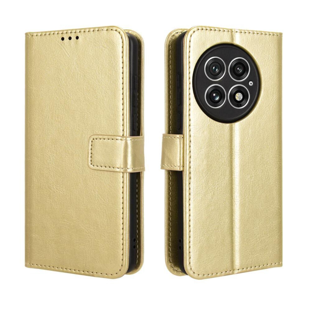 (Gold) Case For Oneplus 13 5G Magnetic Card Holder Flip Cover Wallet Gold 764544150088