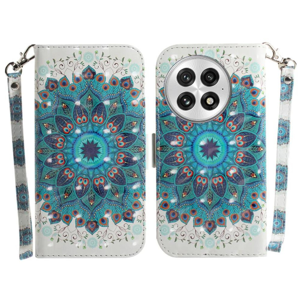 (C3 ) 3D Painted Protective Case For Oneplus 13 Magnetic Closure Wallet Lanyard Card Slots Pu Leather 764544150699