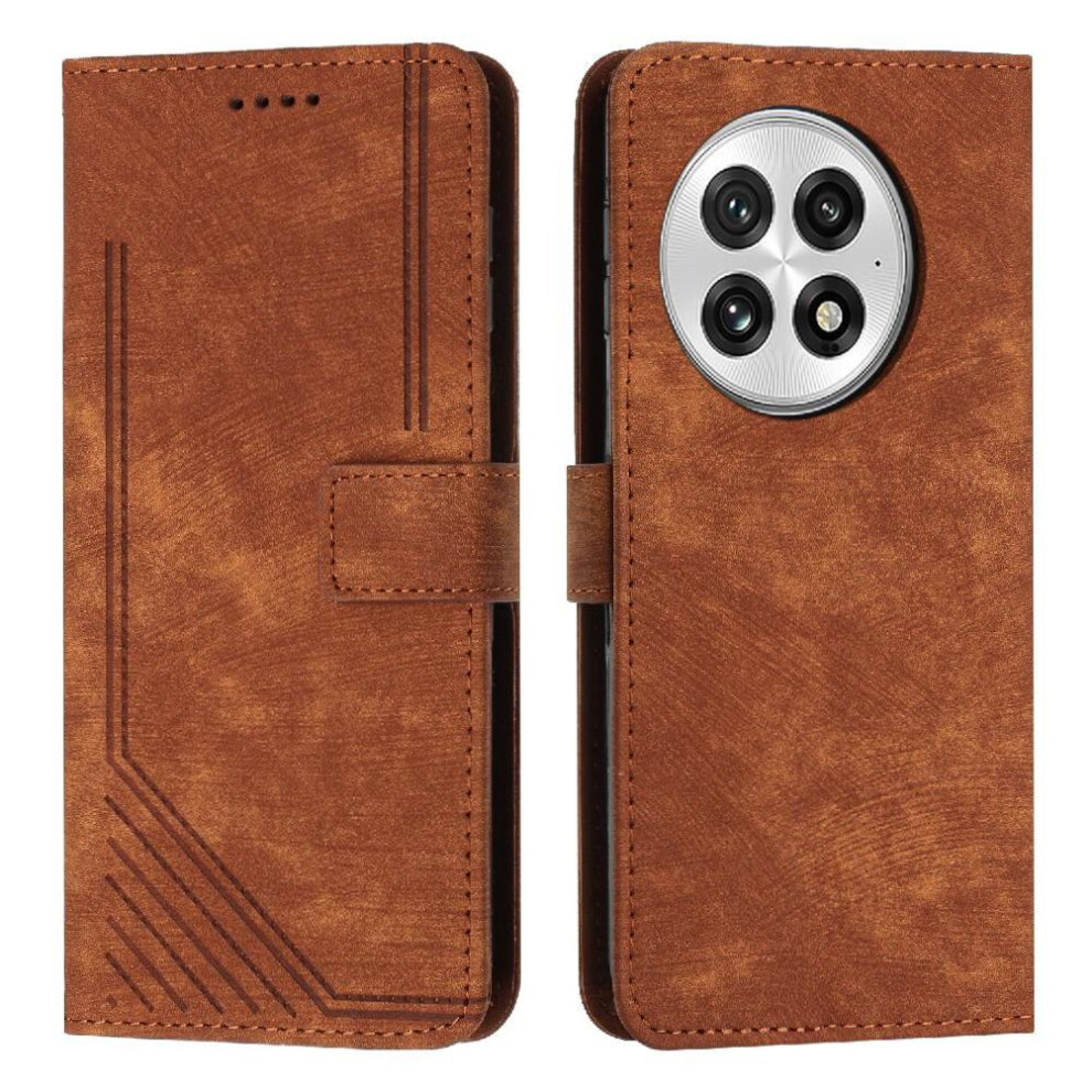 (Brown) Flip Case For Oneplus 13 Wallet Card Insertion Pu Leather Kickstand Brown 764544151009