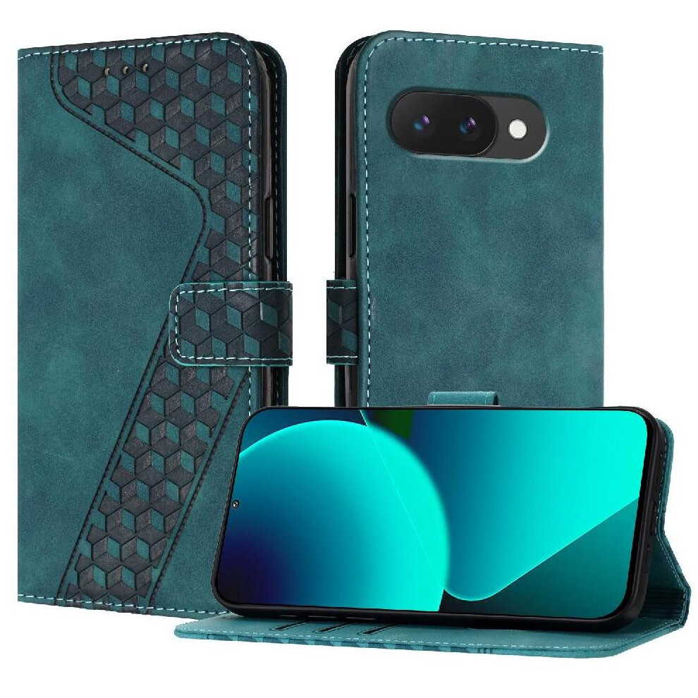 (Green) Phone Case For Google Pixel 9A Magnetic Card Slots Cover Wallet Kickstand Flip Folio Green 764544151702