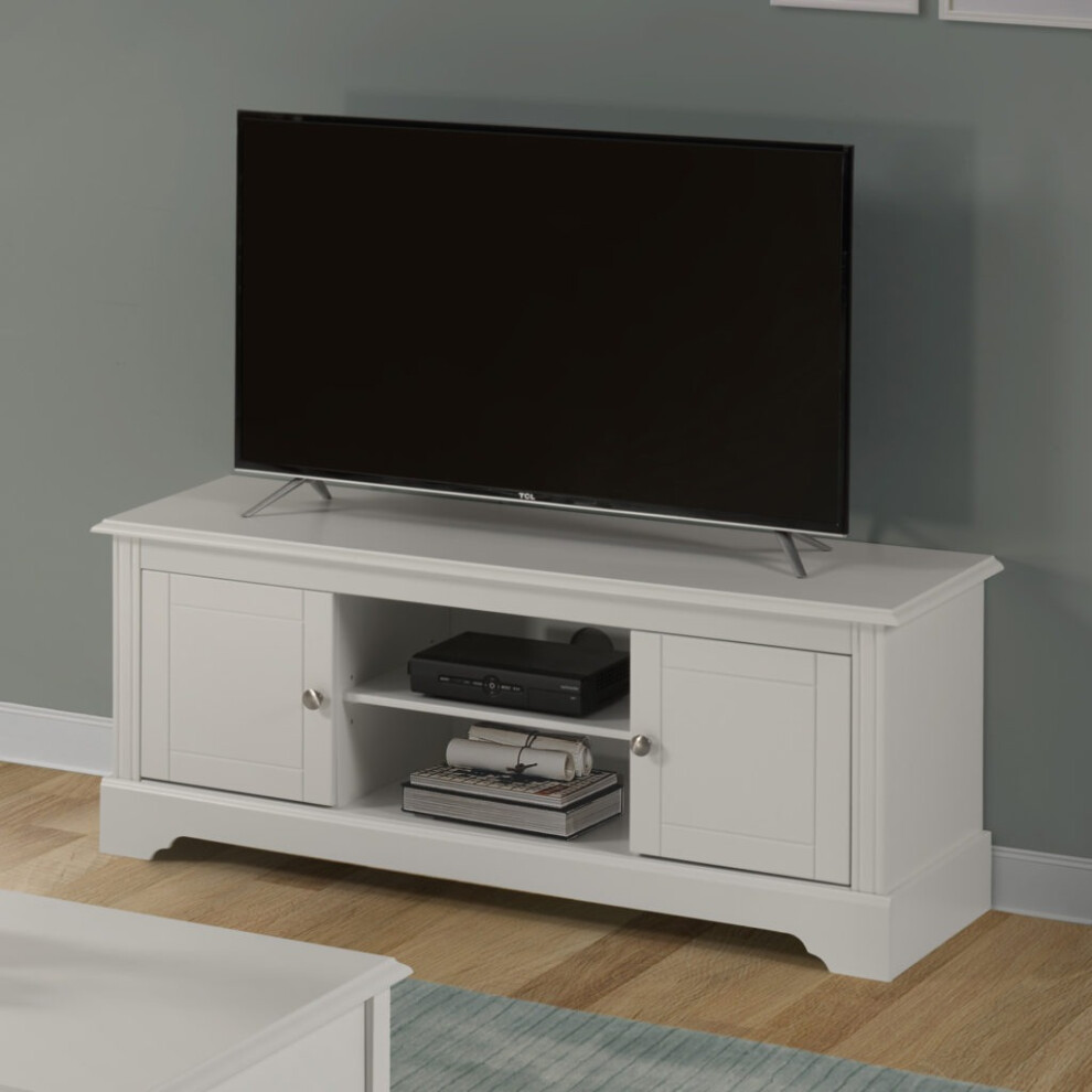 Stratford 2 Door TV Entertainment Unit White Shabby chic