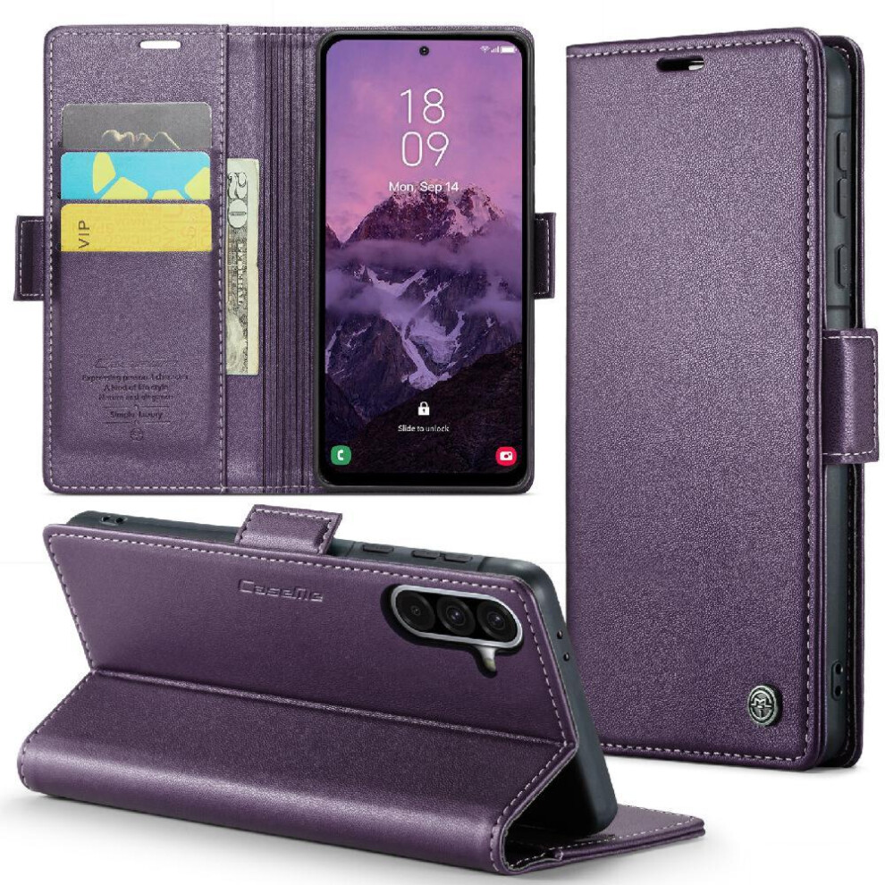 (Purple) Flip Case For Samsung Galaxy A16 5G Kickstand Card Slot Shockproof Case Anti Fraud Wallet Case Purple 764544152136