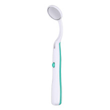 (As show, One size) Supvox Anti-fog Oral Dental Mirror Mouth Mirror with Bright LED Light Handle for Home Dentist Dental Care (Green)