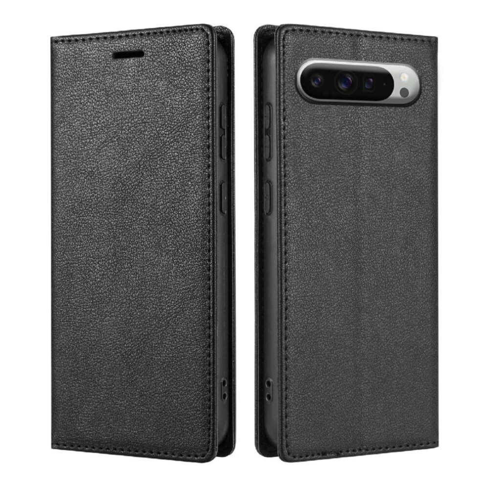 Photos - Case  Business Style  for Google Pixel 9 Pro Flip  Shockproof Kickstand Card Holder Magnetic Closure(Black)