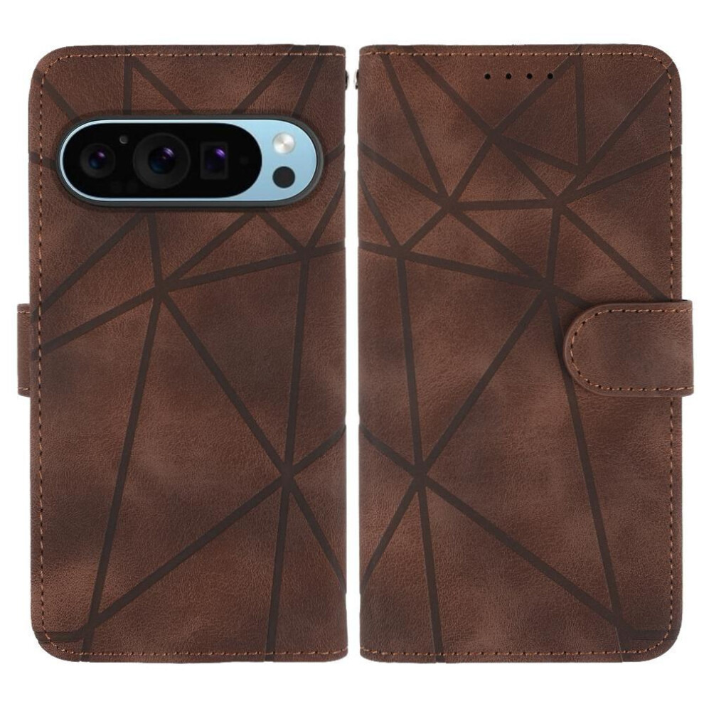 (Brown) Flip Case For Google Pixel 9 Pro Stand Unisex Flip Card Slot Brown 764544155564