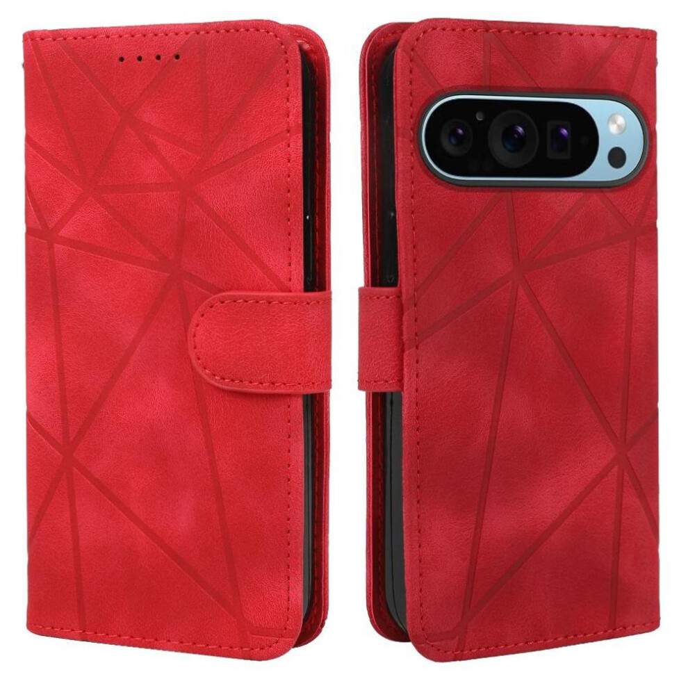 (Red) Flip Case For Google Pixel 9 Unisex Stand Flip Card Slot Red 764544155588