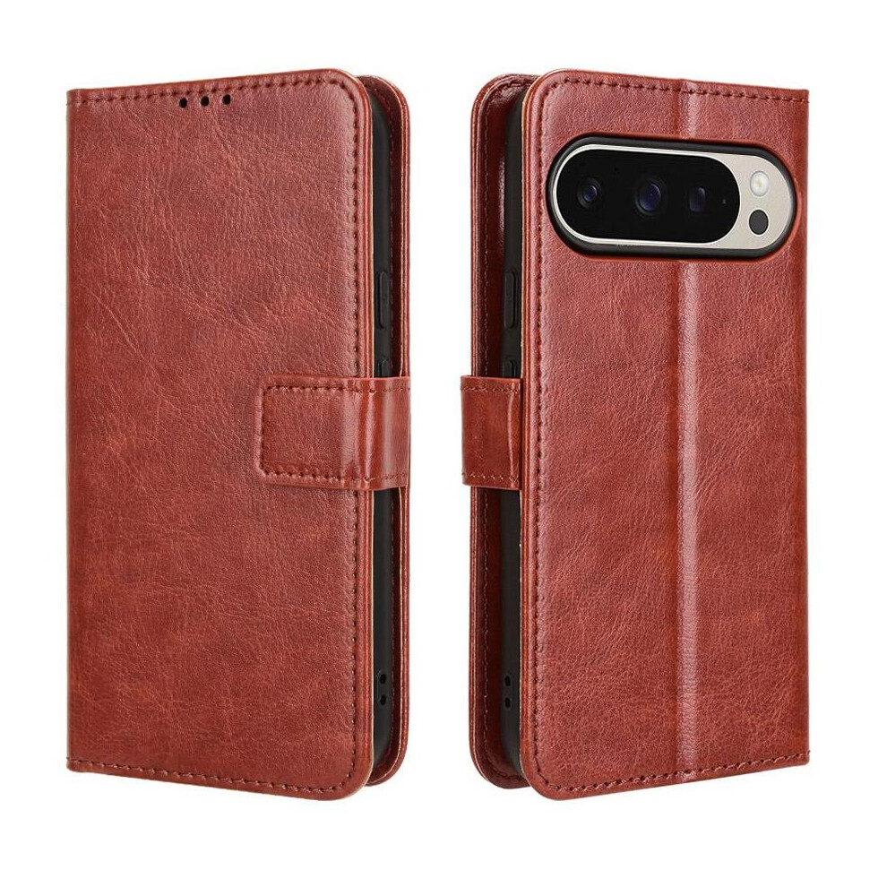 (Brown) Case For Google Pixel 9 5G Magnetic Flip Cover Wallet Card Holder Brown 764544158183