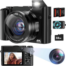 Digital Camera 4K, 64MP Autofocus Vlogging Camera Selfie Camera for Photography, Compact Digital Camera,Vlogging Camera for Youtube with ...