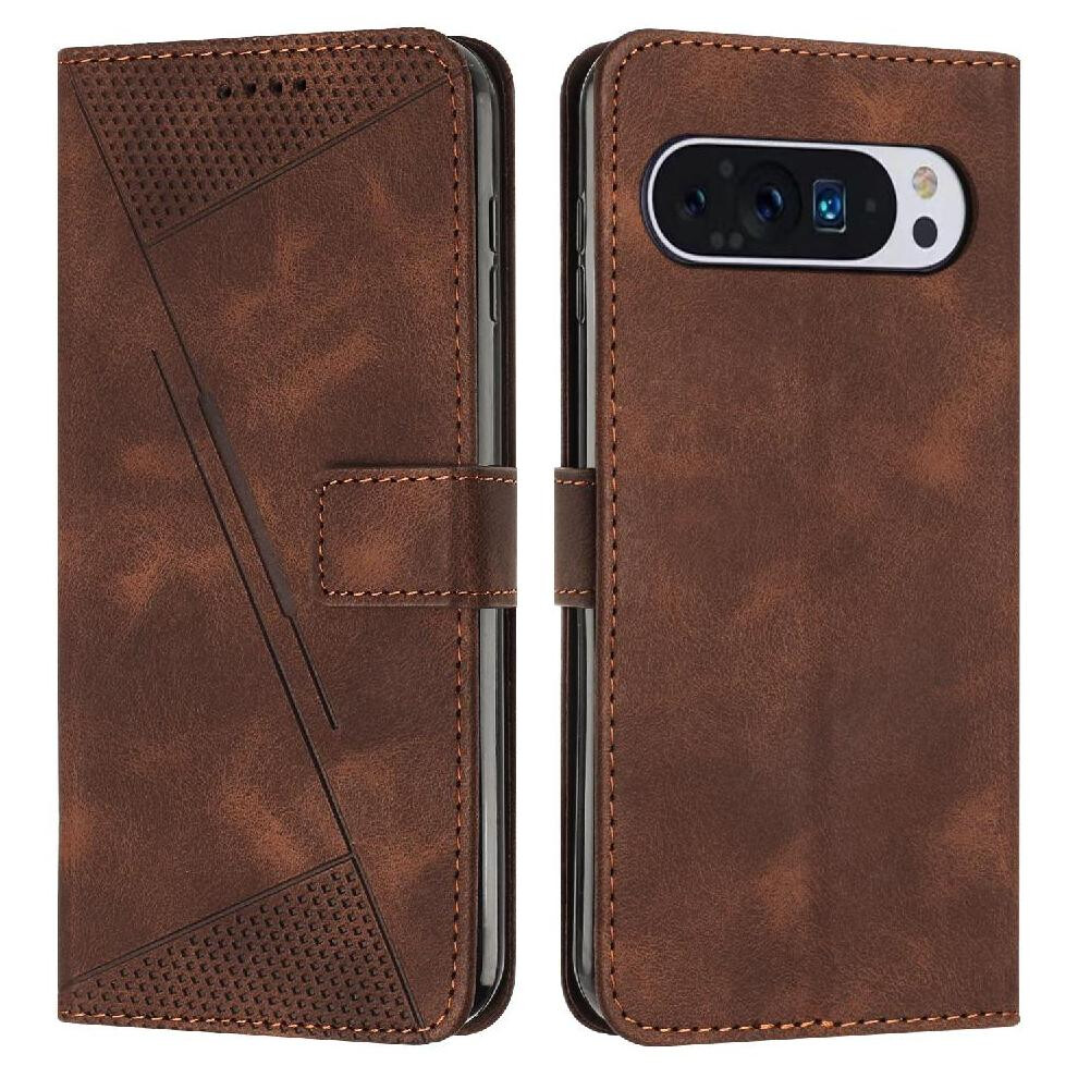 (Brown) Flip Case For Google Pixel 9 Wallet Pu Leather Card Insertion Kickstand Brown 764544161626
