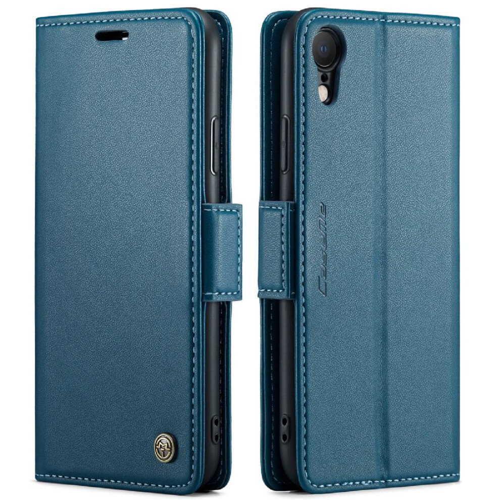 (Blue) Caseme Case For Iphone Xr Anti Fraud Card Slot Kickstand Wallet Case Shockproof Case Blue 764762654290