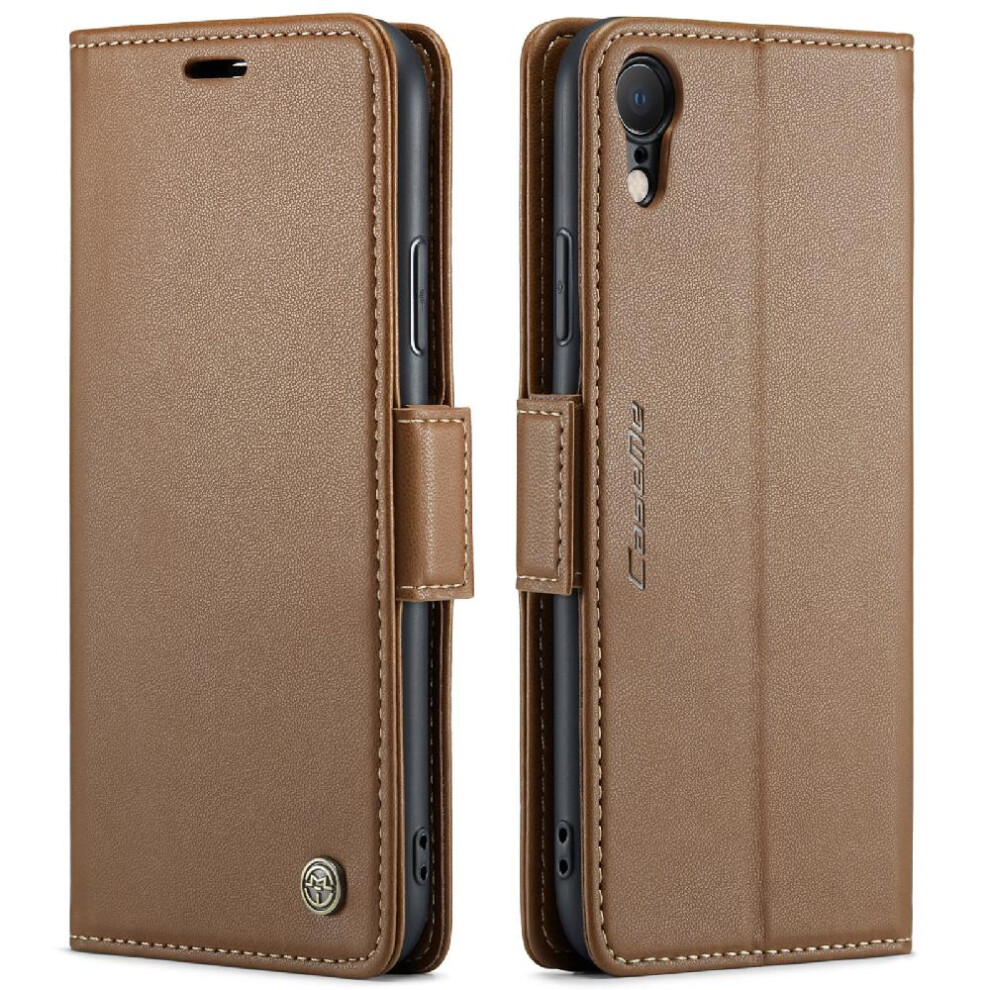 (Brown) Caseme Case For Iphone Xr Anti Fraud Card Slot Kickstand Wallet Case Shockproof Case Brown 764762654306