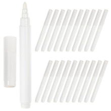 (As show, One size) 20pcs Practical White Chalk Markers Portable Writing Chalk Pens Comfortable Grip Liquid Chalk Pens