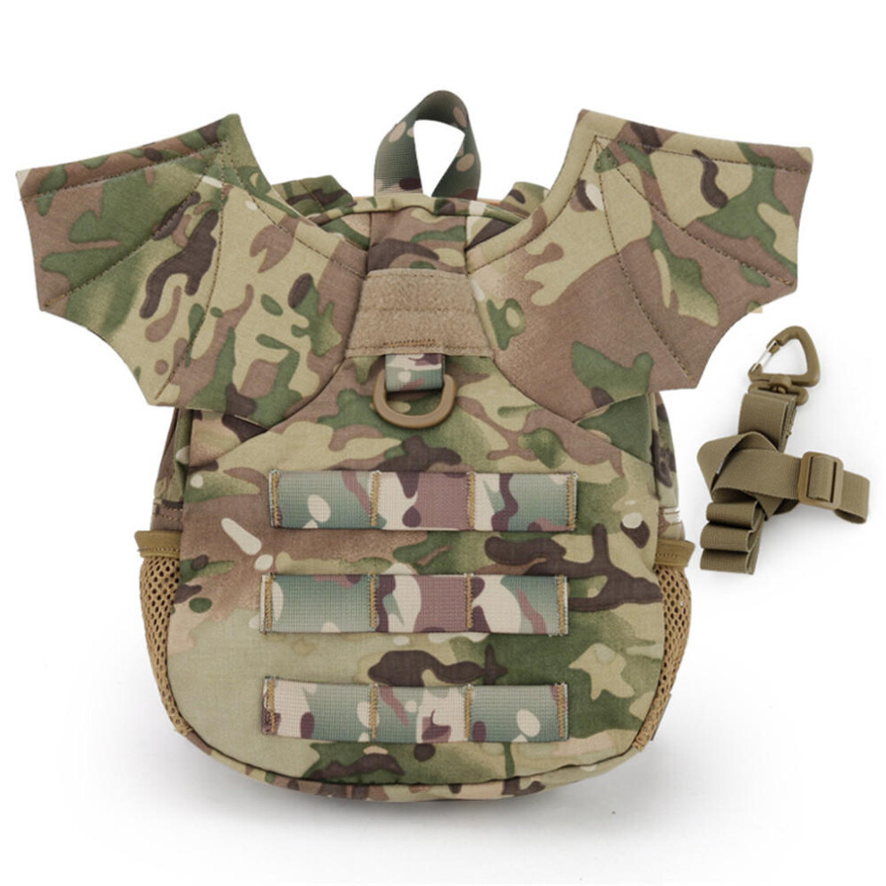 (Camouflage, S) Tactical Bag Mini Protective Camping Backpack S/M Demon