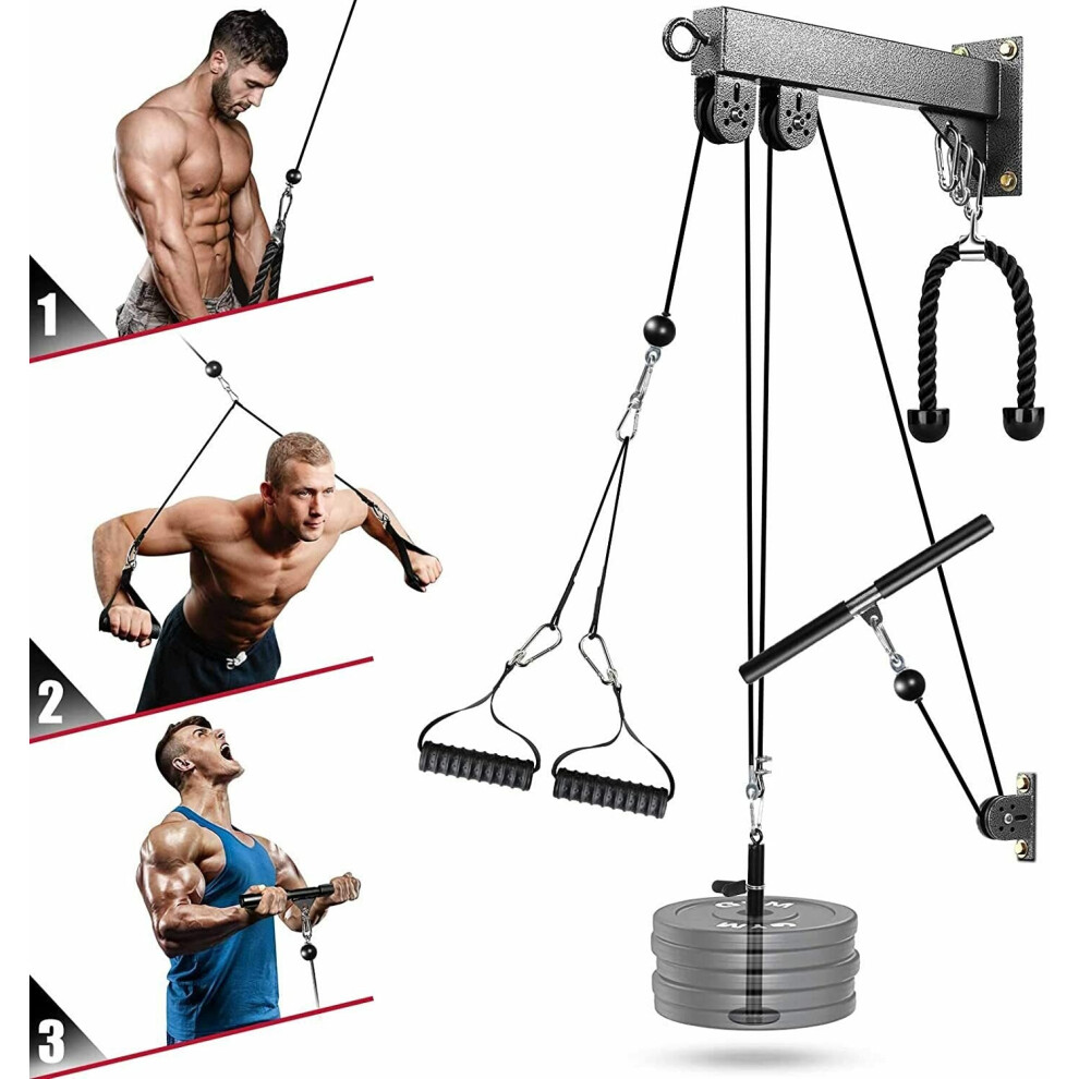 3-in-1 Pulley System Fitness Equipment Multifunction Biceps Triceps Hand Strength Trainning Home Gym Sport Exercise