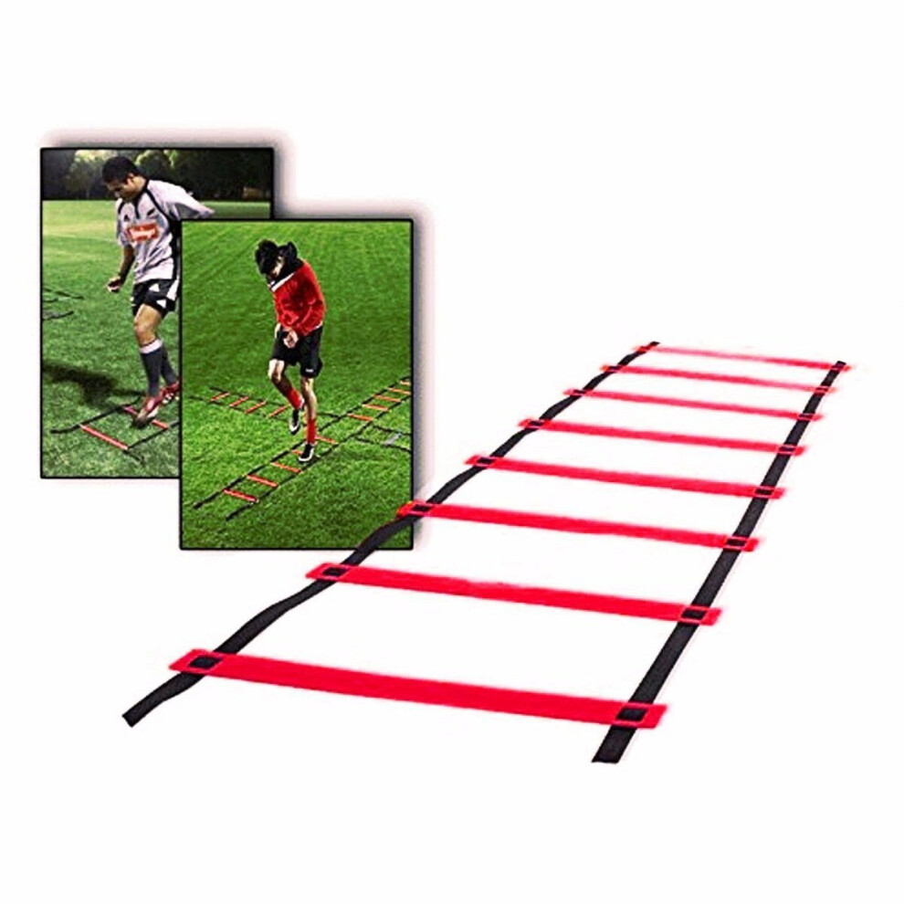 Photos - Football Kit GreenZech 4m 8-Rung Training Ladder Soccer Basketball Speed Training Ladder Outdoor Indoor Sports Training Equipment (Red)