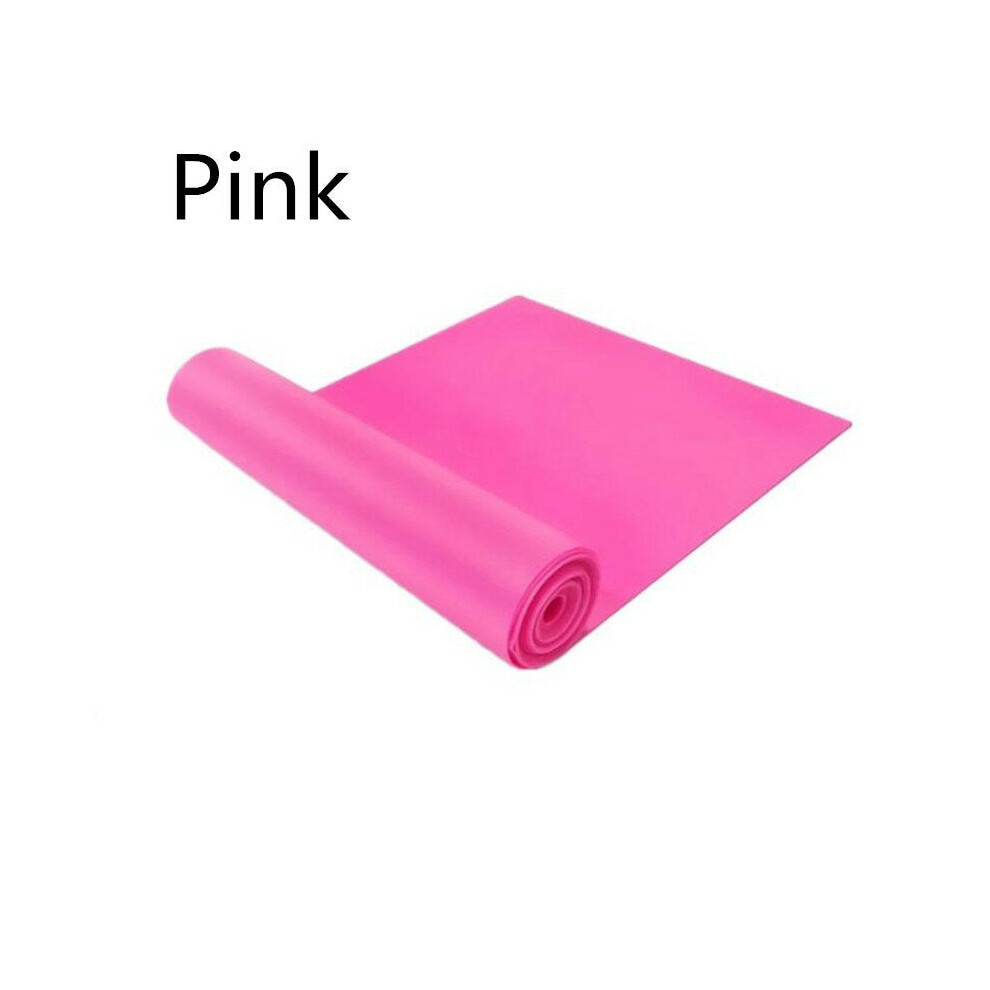 Greenzech (Pink) Resistance Bands Elasticity Yoga Rubber Stretch Tension Exercise Fitness Band Pink