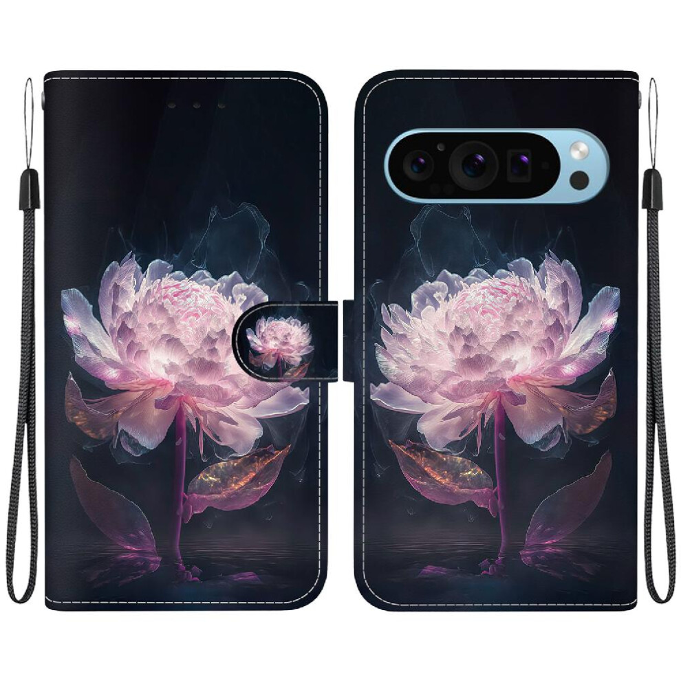 (C1 ) Case For Google Pixel 9 Pro Card Slots Wallet Pu Leather Butterfly Flower Painted Magnetic Closure 764544168052