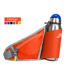 (Orange) Multifunction Bottle Carrier Portable Outdoor Waist Bag Sports Pack Bag Storage Phone Bag Wallet