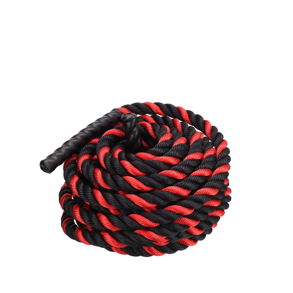 Photos - Other Trainers GreenZech  Power Guidance Battle Rope 25/38 MM Wide Polyester 9M/12M/15M/ Long Exercise Vibration Ropes Gym Mus (Red Black, Length 12M)