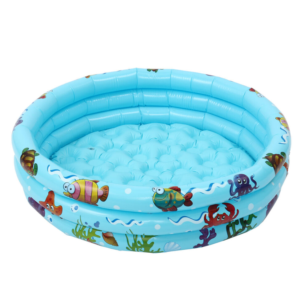 Photos - Inflatable Pool GreenZech 90cm Kids Baby Children Inflatable Swimming Pool 3 Layer Pool Summer Water Fun Play Toy (Blue)