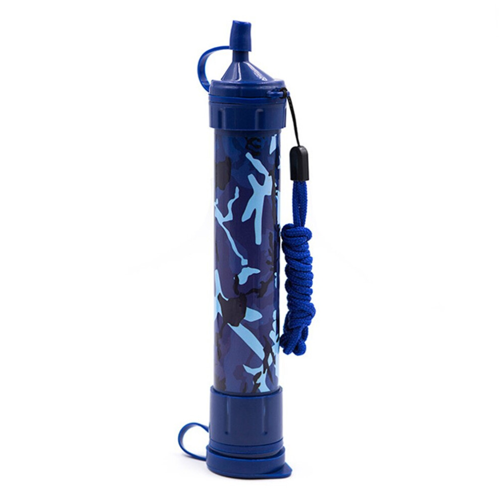 (Camouflage Blue) Outdoor Water Filter Straw Survival Water Filtration System Drinking Purifier For Emergency Hiking Camping Accessories-image-OPC-PGNXB29-NEW