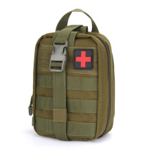 (Army Green) Outdoor Hiking EDC Molle Tactical Pouch Bag Emergency First Aid Bag survive Kit Package Travel Camping Climbing Medical Kits Bag
