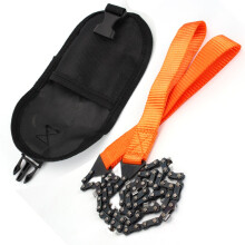 (Orange) Emergency Camping Hiking Tool 11 Saw-tooth Outdoor Tools Hand Zipper Saw Garden Logging Survival Chain Saw Portable