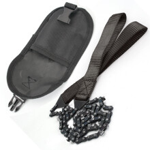 (Black) Emergency Camping Hiking Tool 11 Saw-tooth Outdoor Tools Hand Zipper Saw Garden Logging Survival Chain Saw Portable