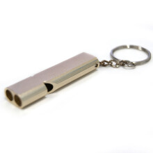 (Golden) Outdoor safety emergency whistle Outdoor Camping Double Tube High Frequency Survival Whistle Self-defense Tools Self-help