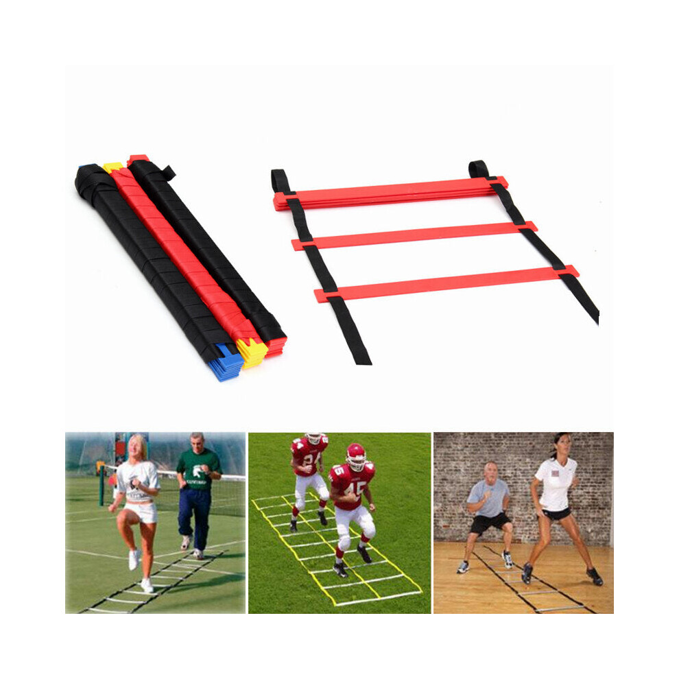 (Blue) 20 Rungs Speed Ladder Soccer Sport Ladder Training Carry Bag