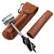 (Brown) Drill Bits Outdoor Survival Punch Tool Camping Bushcraft Manual Hole Maker Wrench Wood Drill Core Woodworking