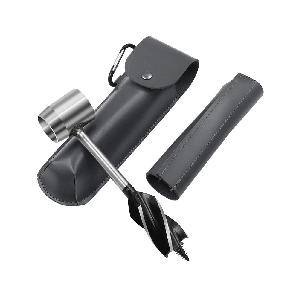 (Grey) Drill Bits Outdoor Survival Punch Tool Camping Bushcraft Manual Hole Maker Wrench Wood Drill Core Woodworking