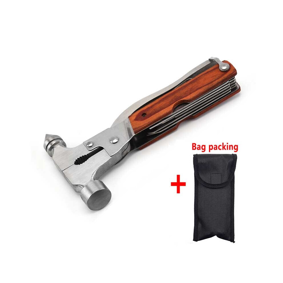 (Cone Hammer) Multifunctional Emergency Outdoor Camping Survival Tools Axe Pliers Pliers Stainless Steel Screwdriver Hatchet Hammer Plier 5706795765203