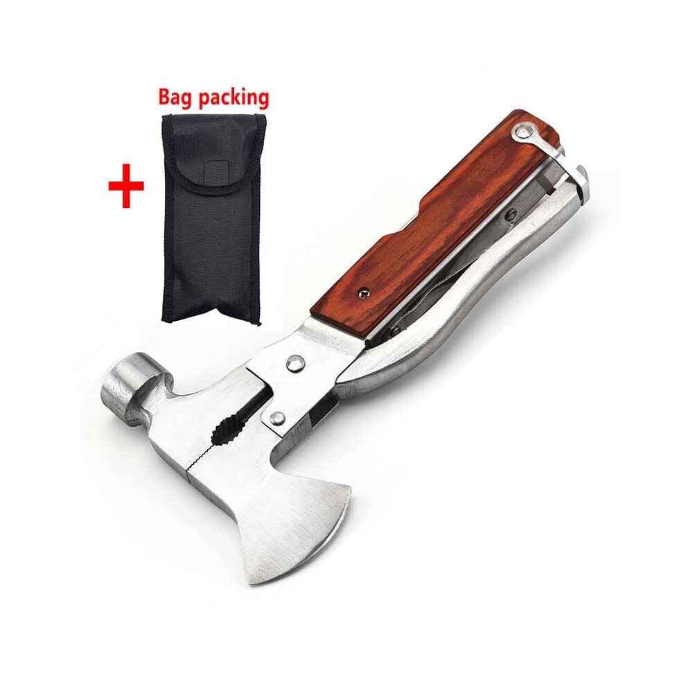 (Axe hammer) Multifunctional Emergency Outdoor Camping Survival Tools Axe Pliers Pliers Stainless Steel Screwdriver Hatchet Hammer Plier