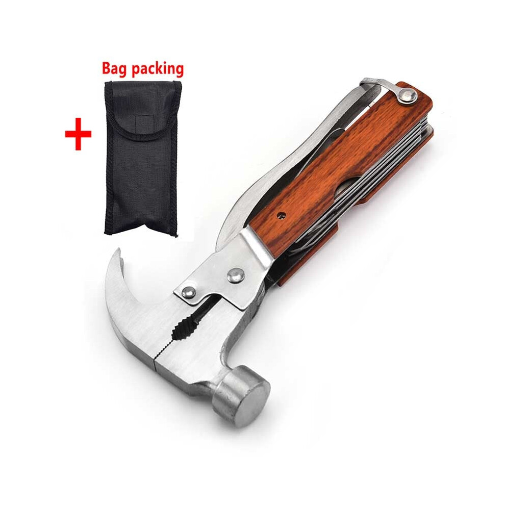 (Claw Hammer) Multifunctional Emergency Outdoor Camping Survival Tools Axe Pliers Pliers Stainless Steel Screwdriver Hatchet Hammer Plier