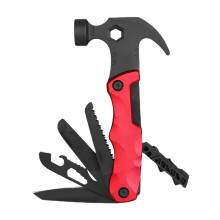 (Red) Outdoor Camping Claw Hammer for Survival Tent Multifunctional Hand Tools