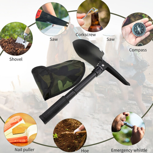 Multi-function Folding Military Shovel Outdoor Survival Garden Tools Camping Fold Multifunct Shovel 2
