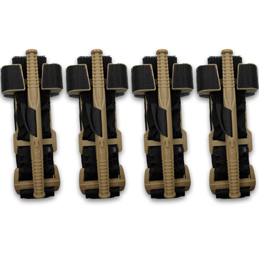(Black 4pcs) Tactical Rescue Tourniquet Rapid Hemostatic Control Equipment Single-Handed Application for Outdoor Hiking Emergency