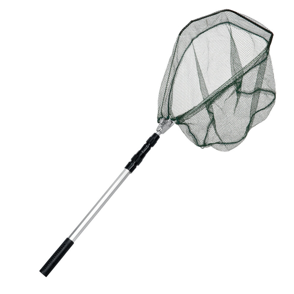 (150cm) 150/190cm Aluminum Alloy Retractable Fishing Net Fishing Tools Telescoping Foldable Landing Net Pole Folding Landing Net For Fly Fishing