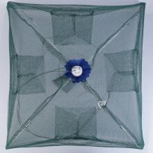 (4 Hole) Foldable Mesh Fishing Bait Net Trap Small Fish Crab Minnow Crawdad Shrimp Cage